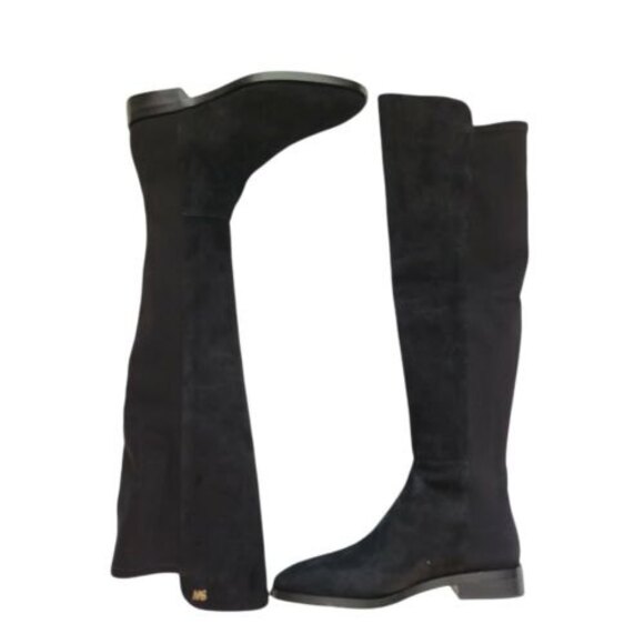 Stuart Weitzman Black Suede Over The Knee Boots w/Logo size Womens 7.5 in Keelan - Picture 2 of 12